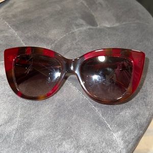 Valentino Red Tortoise Cat Eye Sunglasses